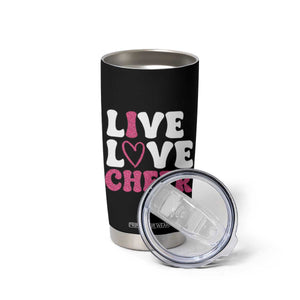 Cheerleader Tumbler Cup Live Love Cheer Girl Cheerleading Pink Leopard TB10 Print Your Wear