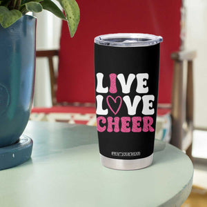 Cheerleader Tumbler Cup Live Love Cheer Girl Cheerleading Pink Leopard TB10 Print Your Wear