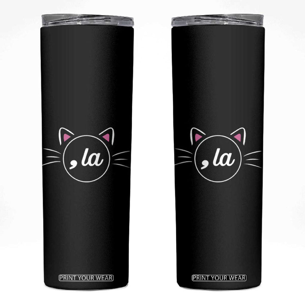 Kamala Harris 2024 Skinny Tumbler Comma La Cat Lady For Kamala TB10 Black Print Your Wear