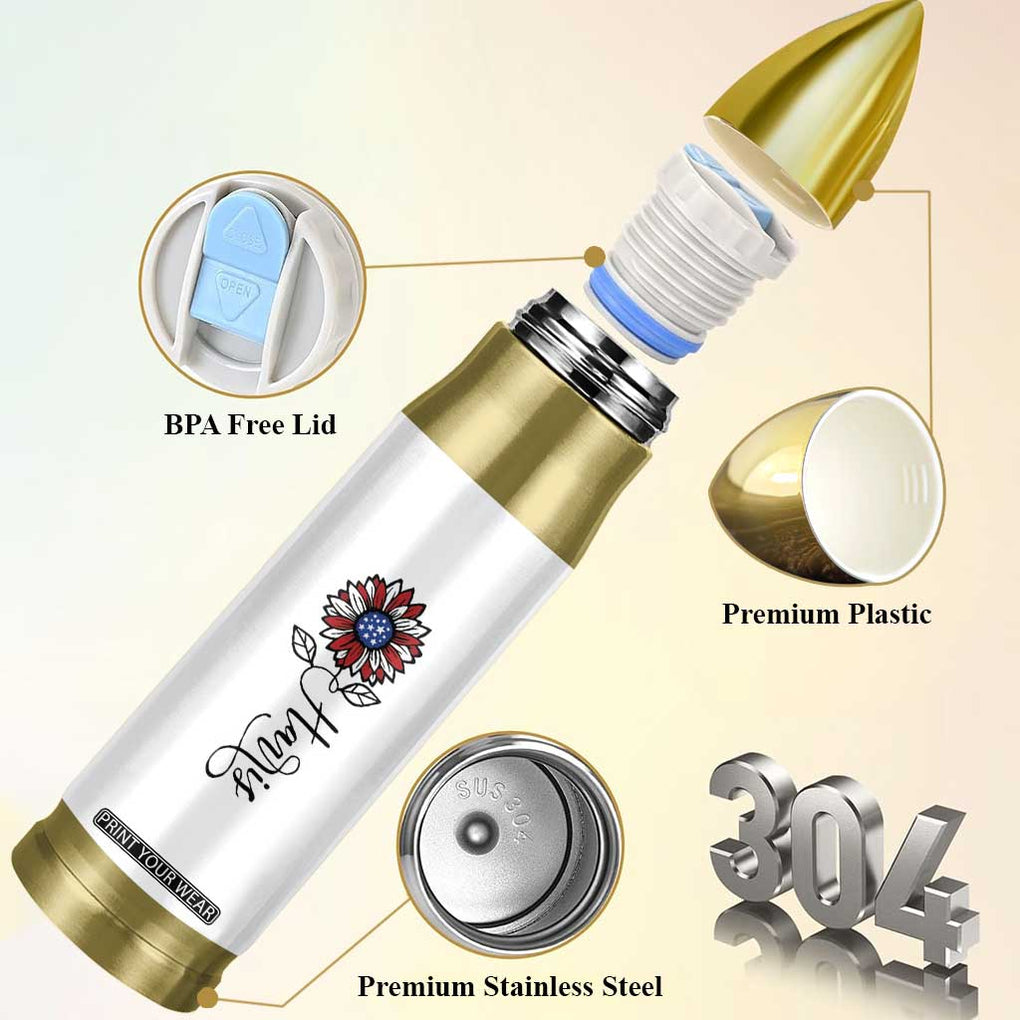 Harris 2024 Election Bullet Tumbler Madam President Vintage Floral Sunflower American Flag TB10 Print Your Wear