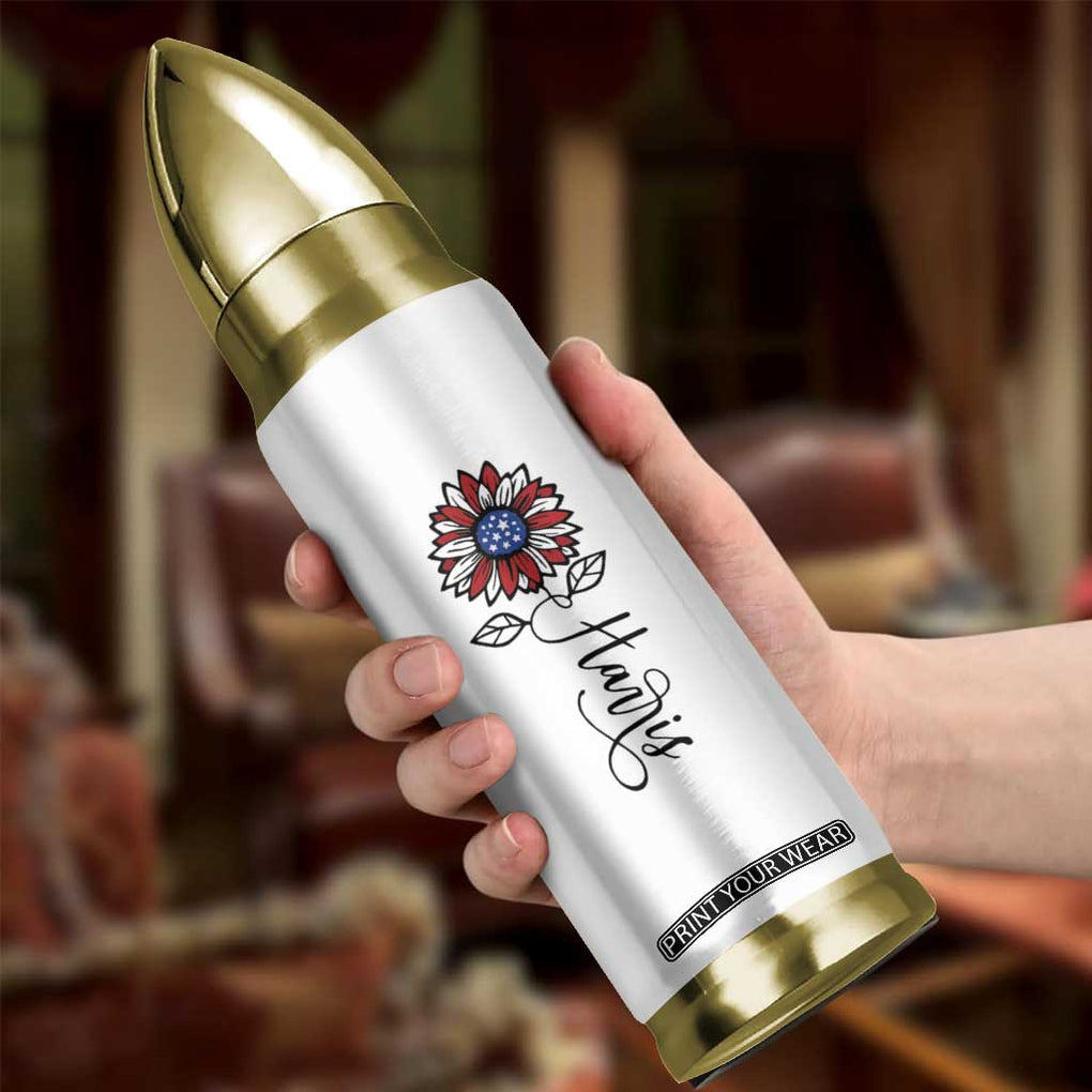 Harris 2024 Election Bullet Tumbler Madam President Vintage Floral Sunflower American Flag TB10 Print Your Wear