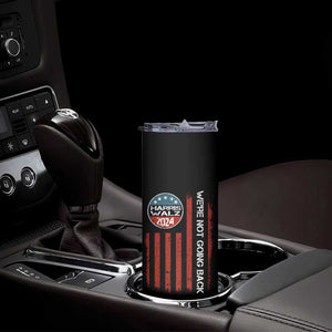 Kamala Harris Tim Walz 2024 Election Skinny Tumbler We're Not Going Back American Flag First Female Madam President Gift for Women TB10 Print Your Wear