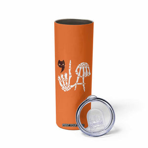 Halloween Kamala Harris 2024 Skinny Tumbler Comma La Black Cat Skeleton TB10 Print Your Wear