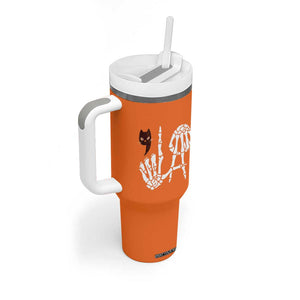 Halloween Kamala Harris 2024 Tumbler With Handle Comma La Black Cat Skeleton TB10 Print Your Wear