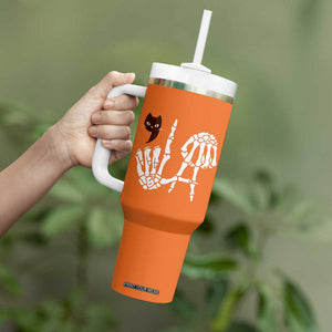 Halloween Kamala Harris 2024 Tumbler With Handle Comma La Black Cat Skeleton TB10 Print Your Wear