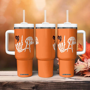 Halloween Kamala Harris 2024 Tumbler With Handle Comma La Black Cat Skeleton TB10 Print Your Wear