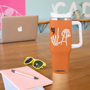 Halloween Kamala Harris 2024 Tumbler With Handle Comma La Black Cat Skeleton TB10 Print Your Wear