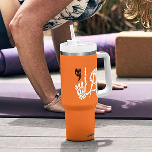 Halloween Kamala Harris 2024 Tumbler With Handle Comma La Black Cat Skeleton TB10 Print Your Wear