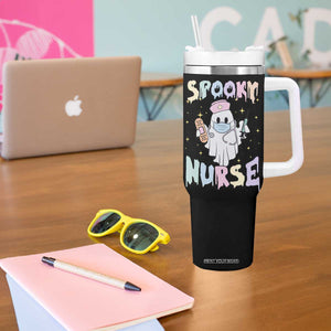 Halloween Nurse Tumbler With Handle Spooky Nurse Ghost Nursing Halloween TB10 Print Your Wear