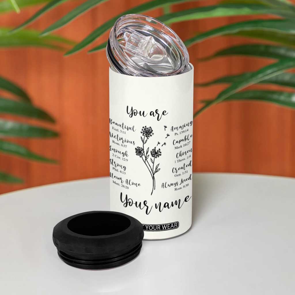 Personalized Christian Gifts for Her 4 in 1 Can Cooler Tumbler Custom Name Inspirational Religious Birthday Gift TB10 Print Your Wear