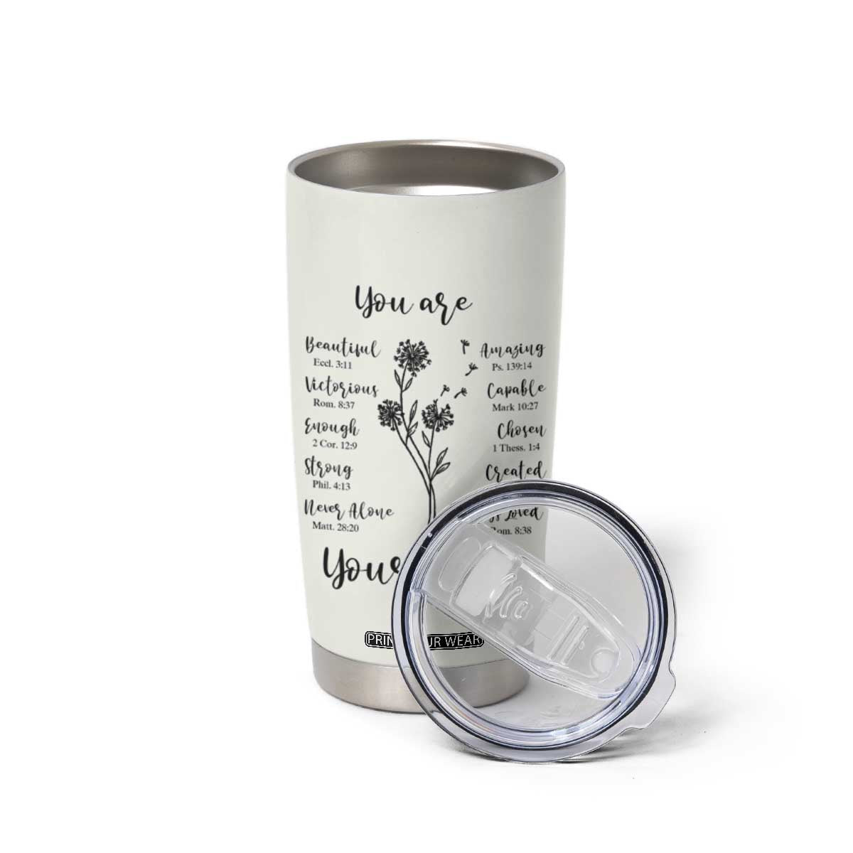Personalized Christian Gifts for Her Tumbler Cup Custom Name Inspirational Religious Birthday Gift TB10 Print Your Wear