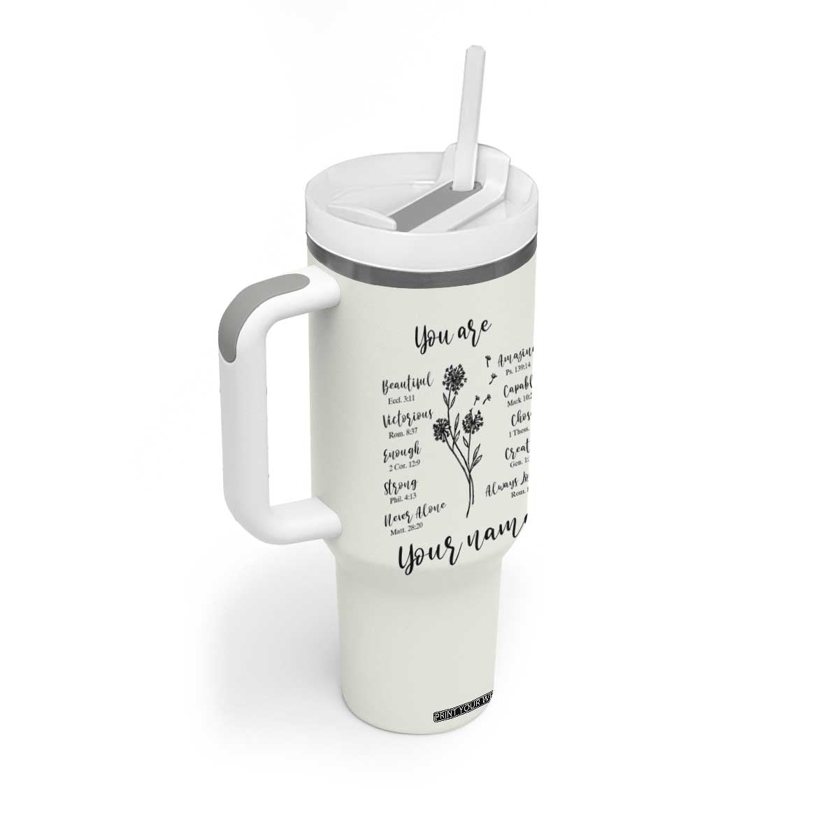 Personalized Christian Gifts for Her Tumbler With Handle Custom Name Inspirational Religious Birthday Gift TB10 Print Your Wear