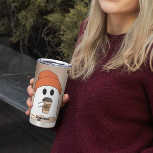 Gnome Drinking Coffee Tumbler Cup Funny Halloween Coffee Lover TB10 Print Your Wear