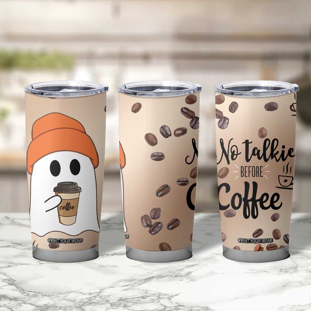 Gnome Drinking Coffee Tumbler Cup Funny Halloween Coffee Lover TB10 Print Your Wear