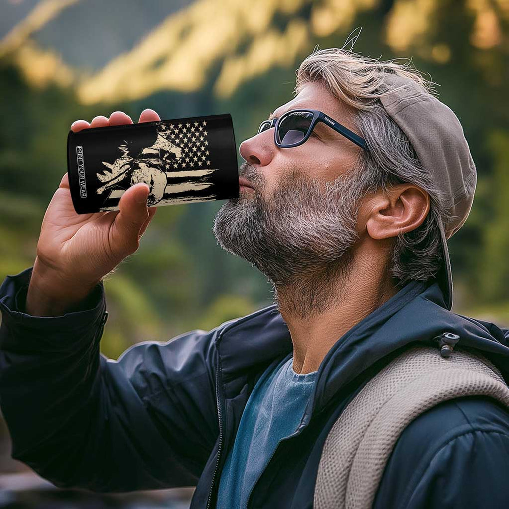 Trump Vance 2024 4 in 1 Can Cooler Tumbler I'm Voting For The Outlaw And The Hillbilly American Flag Vintage TB10 Print Your Wear