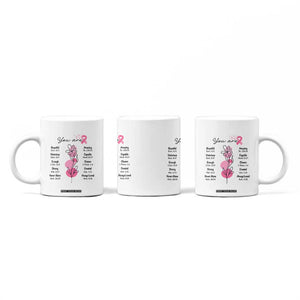 Breast Cancer Survivor Gift Coffee Mug Pink Ribbon Bible Verse Christian Faith Gift For Women TB10 Print Your Wear