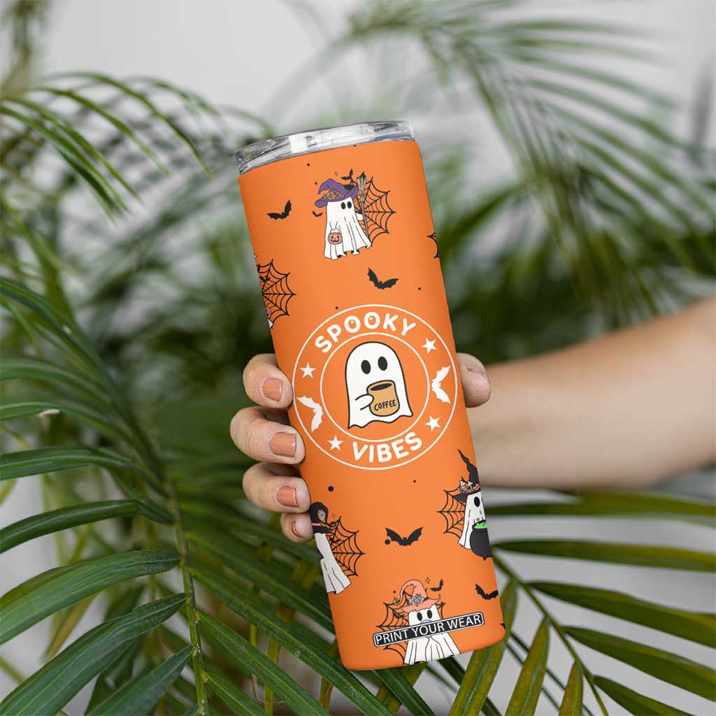 Halloween Ghost Skinny Tumbler Trick Or Treat Spooky Ice Coffee Cup Gift For Her TB10 Print Your Wear
