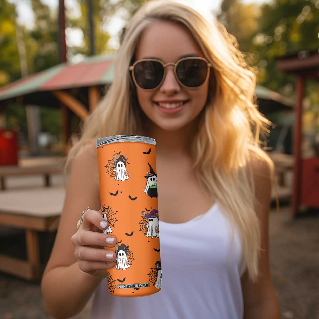 Halloween Ghost Skinny Tumbler Trick Or Treat Spooky Ice Coffee Cup Gift For Her TB10 Print Your Wear