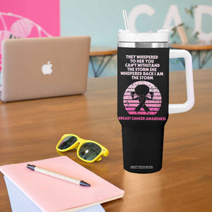 Breast Cancer Awareness Tumbler With Handle I'm The Storm Black Women Breast Cancer Survivor Pink Ribbon TB10 Print Your Wear