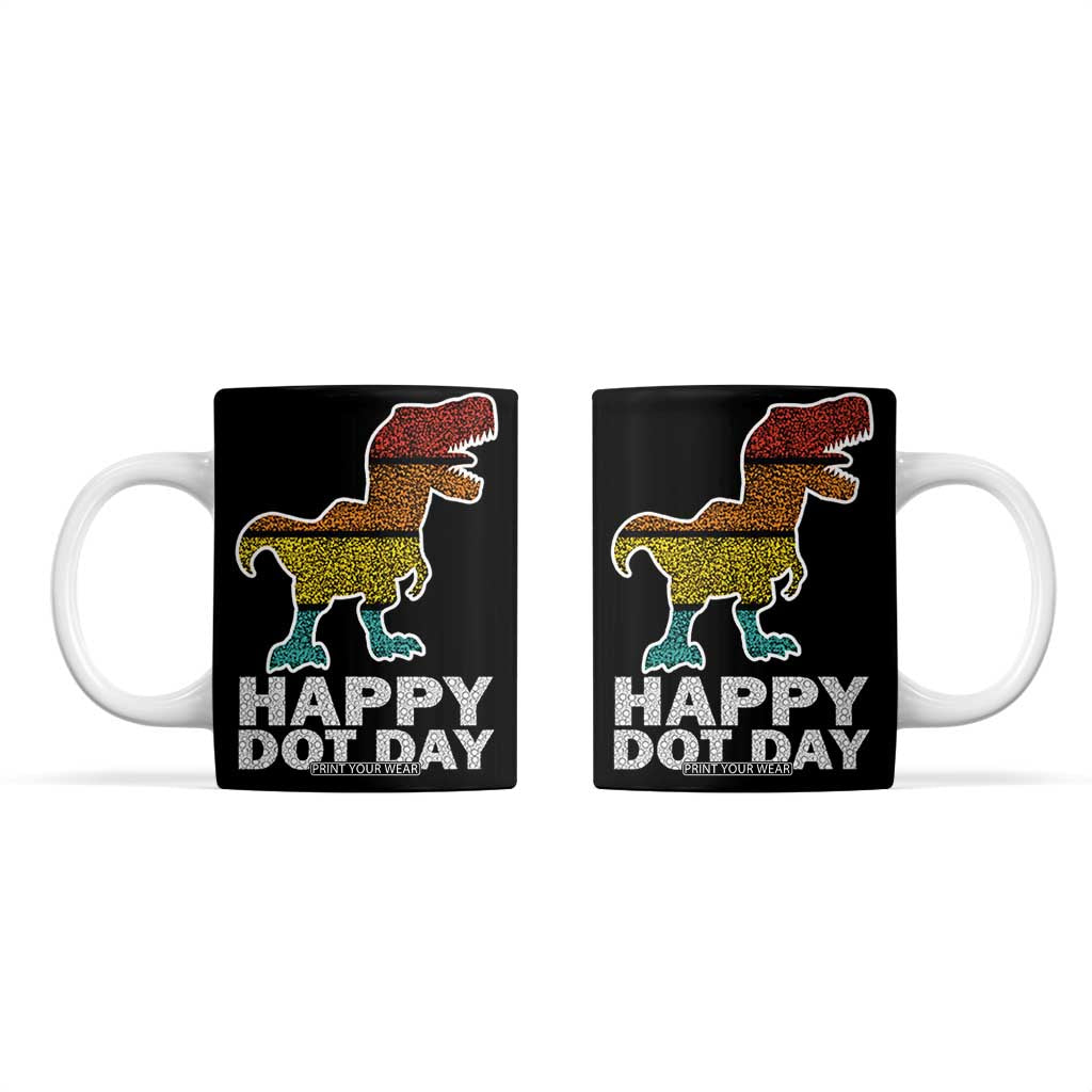 International Dot Day Dinosaur Coffee Mug Retro Colorful Polka Dot Dino Toddler Boys Kids TB10 Black Print Your Wear