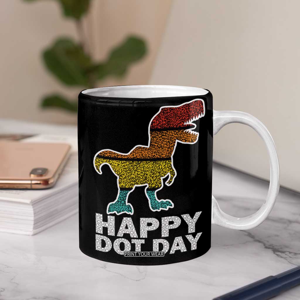 International Dot Day Dinosaur Coffee Mug Retro Colorful Polka Dot Dino Toddler Boys Kids TB10 Print Your Wear
