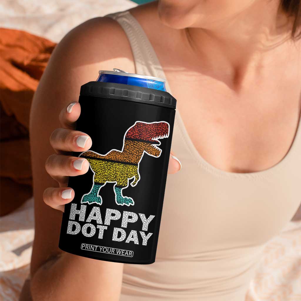 International Dot Day Dinosaur 4 in 1 Can Cooler Tumbler Retro Colorful Polka Dot Dino Toddler Boys Kids TB10 Print Your Wear