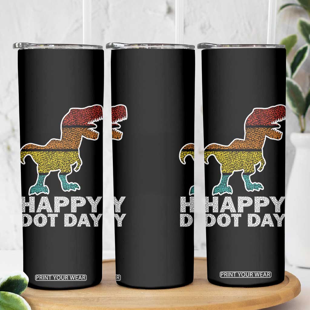 International Dot Day Dinosaur Skinny Tumbler Retro Colorful Polka Dot Dino Toddler Boys Kids TB10 Print Your Wear
