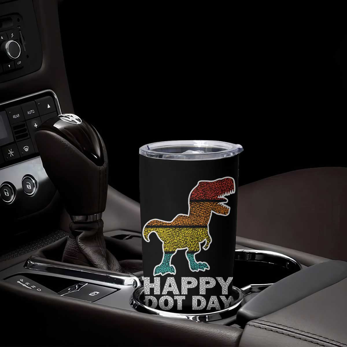 International Dot Day Dinosaur Tumbler Cup Retro Colorful Polka Dot Dino Toddler Boys Kids TB10 Print Your Wear
