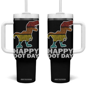 International Dot Day Dinosaur Tumbler With Handle Retro Colorful Polka Dot Dino Toddler Boys Kids TB10 One Size: 40 oz Black Print Your Wear