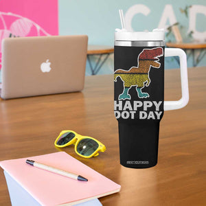 International Dot Day Dinosaur Tumbler With Handle Retro Colorful Polka Dot Dino Toddler Boys Kids TB10 Print Your Wear