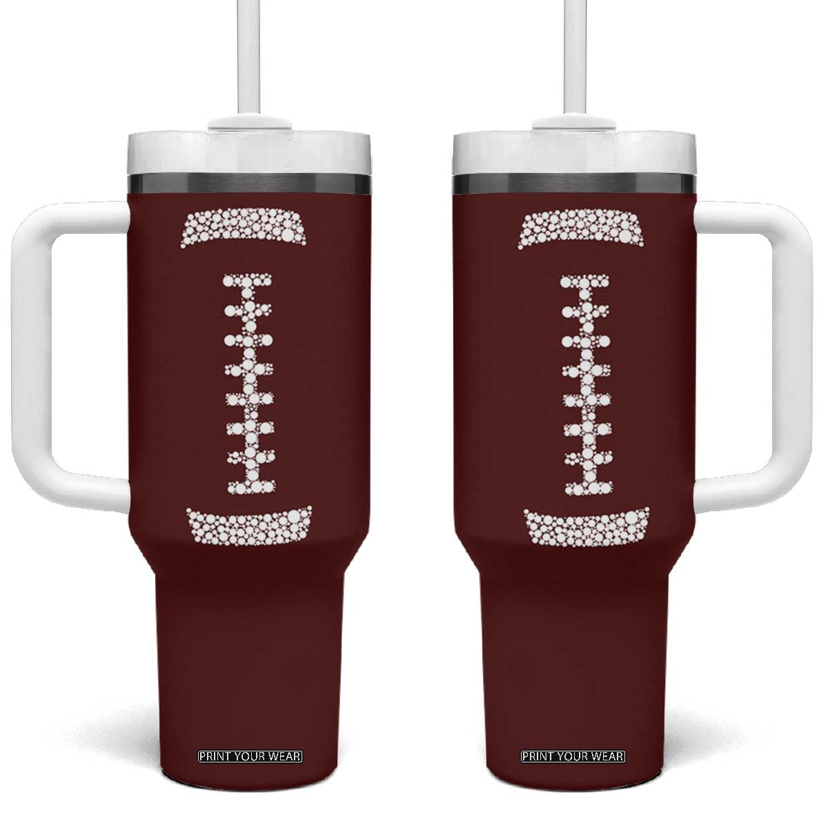American Football Tumbler With Handle Dots International Dot Day TB10 One Size: 40 oz Brown Print Your Wear