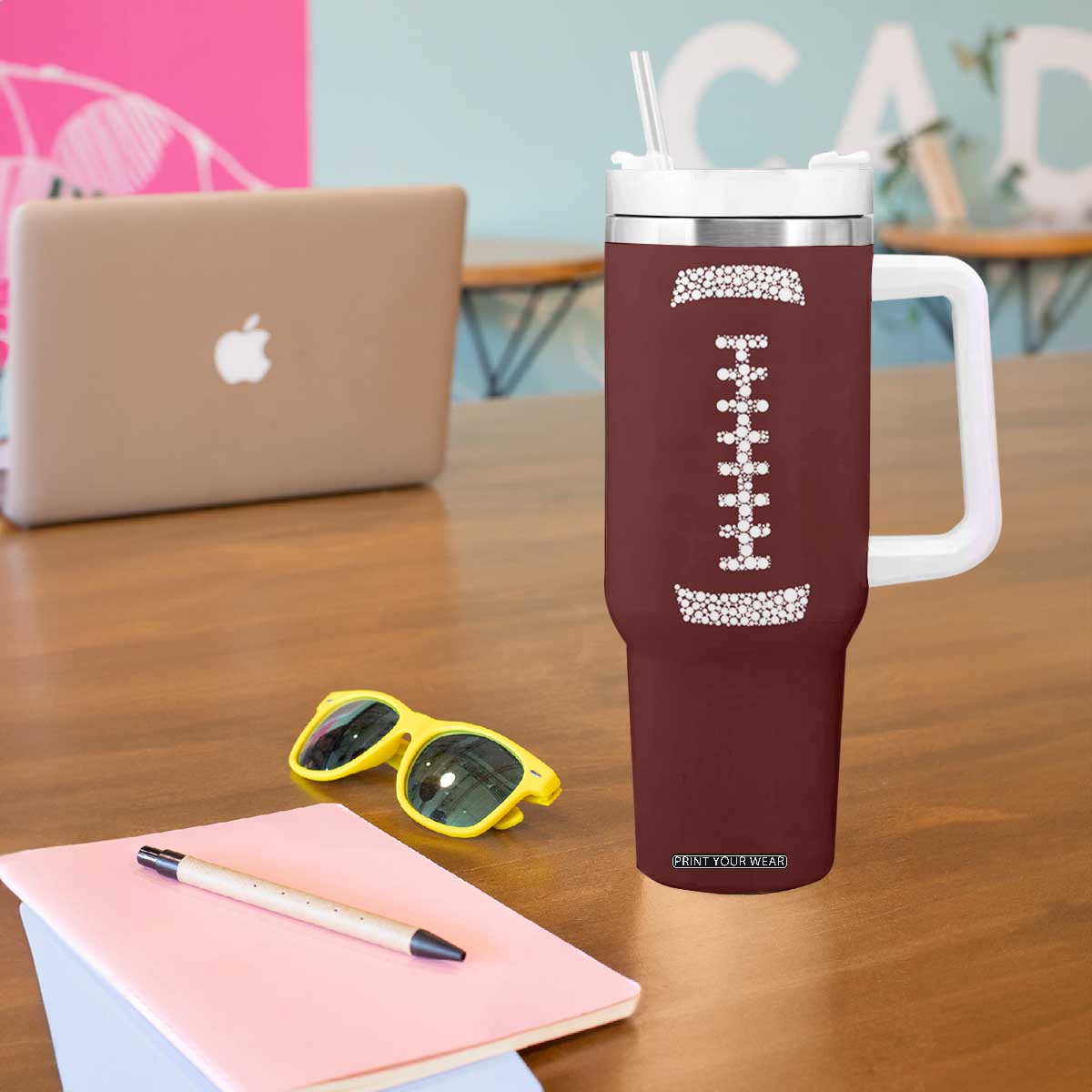 American Football Tumbler With Handle Dots International Dot Day TB10 Print Your Wear
