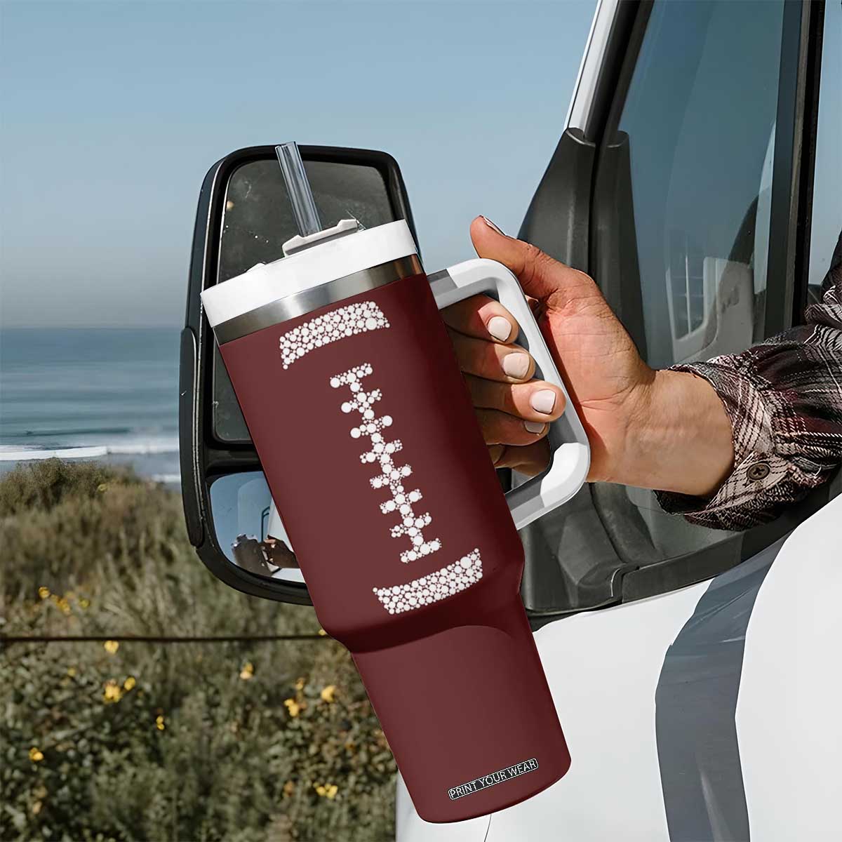 American Football Tumbler With Handle Dots International Dot Day TB10 Print Your Wear