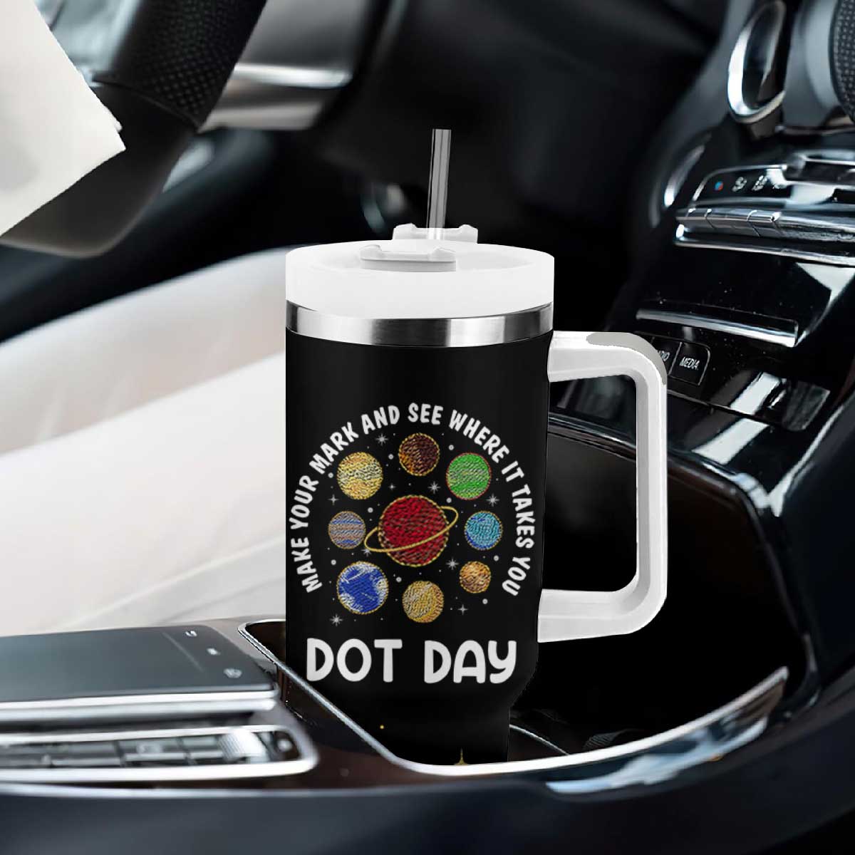 International Dot Day Tumbler With Handle Make Your Mark And See Where It Takes You TB10 Print Your Wear