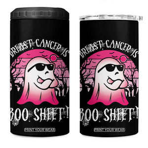 Breast Cancer Is Boo Sheet 4 in 1 Can Cooler Tumbler Halloween Pink Ghost TB10 One Size: 16 oz Black Print Your Wear