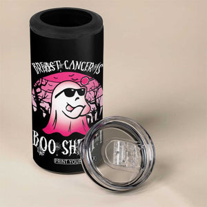 Breast Cancer Is Boo Sheet 4 in 1 Can Cooler Tumbler Halloween Pink Ghost TB10 Print Your Wear