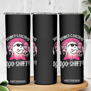 Breast Cancer Is Boo Sheet Skinny Tumbler Halloween Pink Ghost TB10 Print Your Wear