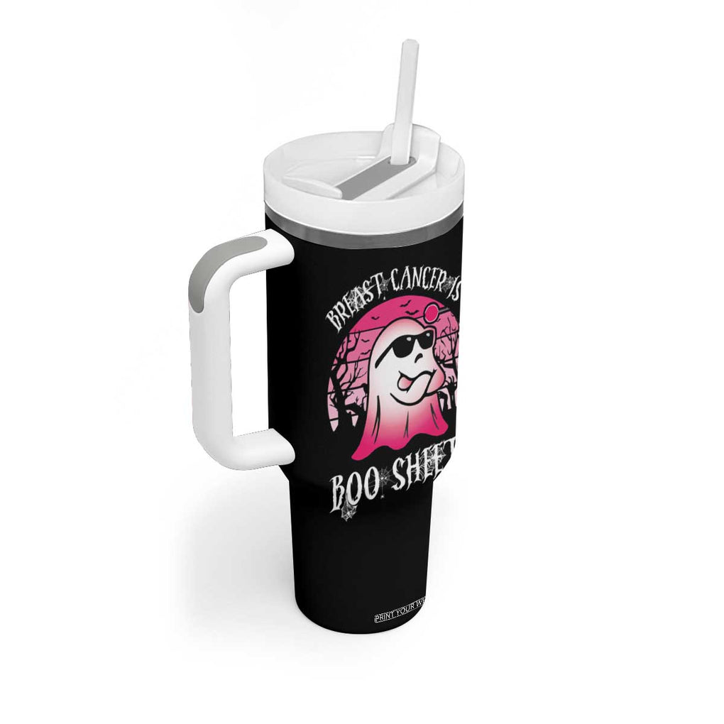 Breast Cancer Is Boo Sheet Tumbler With Handle Halloween Pink Ghost TB10 Print Your Wear