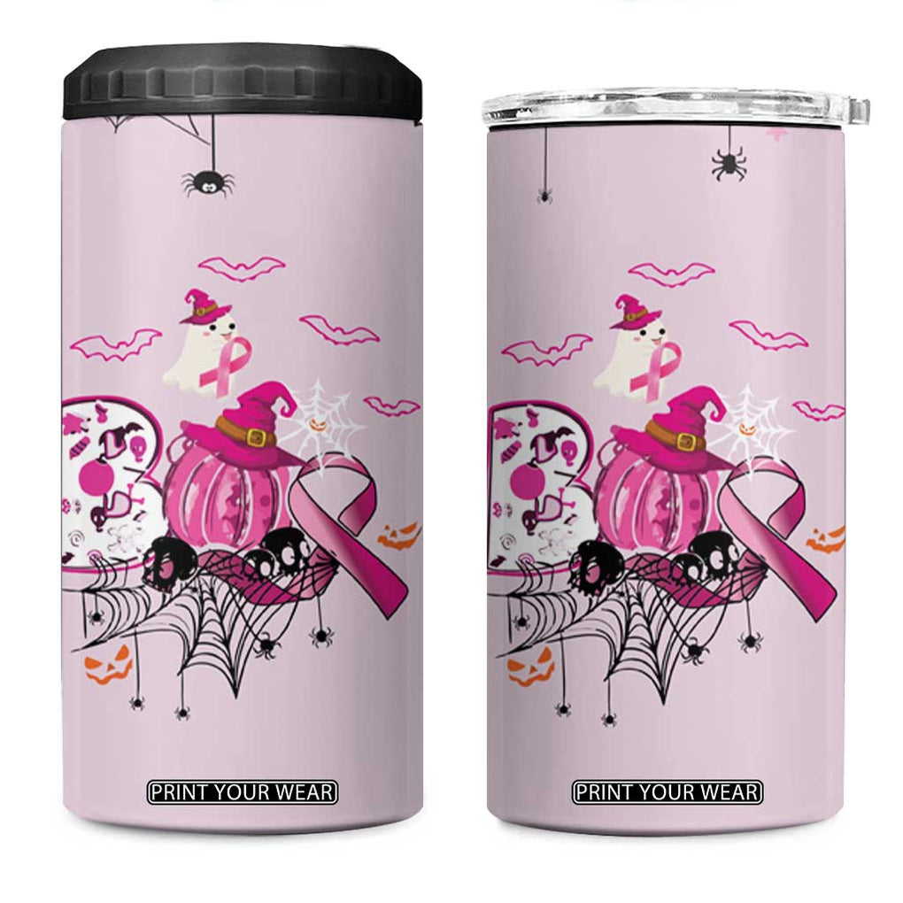 Pink Ghost Halloween 4 in 1 Can Cooler Tumbler Funny Breast Cancer Ribbon TB10 One Size: 16 oz Pink Print Your Wear