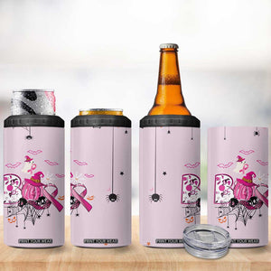 Pink Ghost Halloween 4 in 1 Can Cooler Tumbler Funny Breast Cancer Ribbon TB10 Print Your Wear