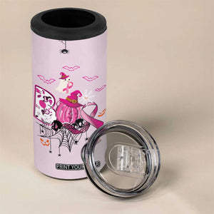 Pink Ghost Halloween 4 in 1 Can Cooler Tumbler Funny Breast Cancer Ribbon TB10 Print Your Wear