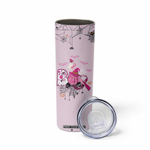 Pink Ghost Halloween Skinny Tumbler Funny Breast Cancer Ribbon TB10 Print Your Wear