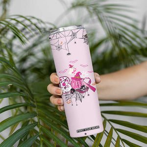 Pink Ghost Halloween Skinny Tumbler Funny Breast Cancer Ribbon TB10 Print Your Wear