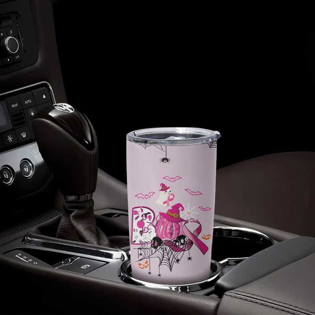 Pink Ghost Halloween Tumbler Cup Funny Breast Cancer Ribbon TB10 Print Your Wear