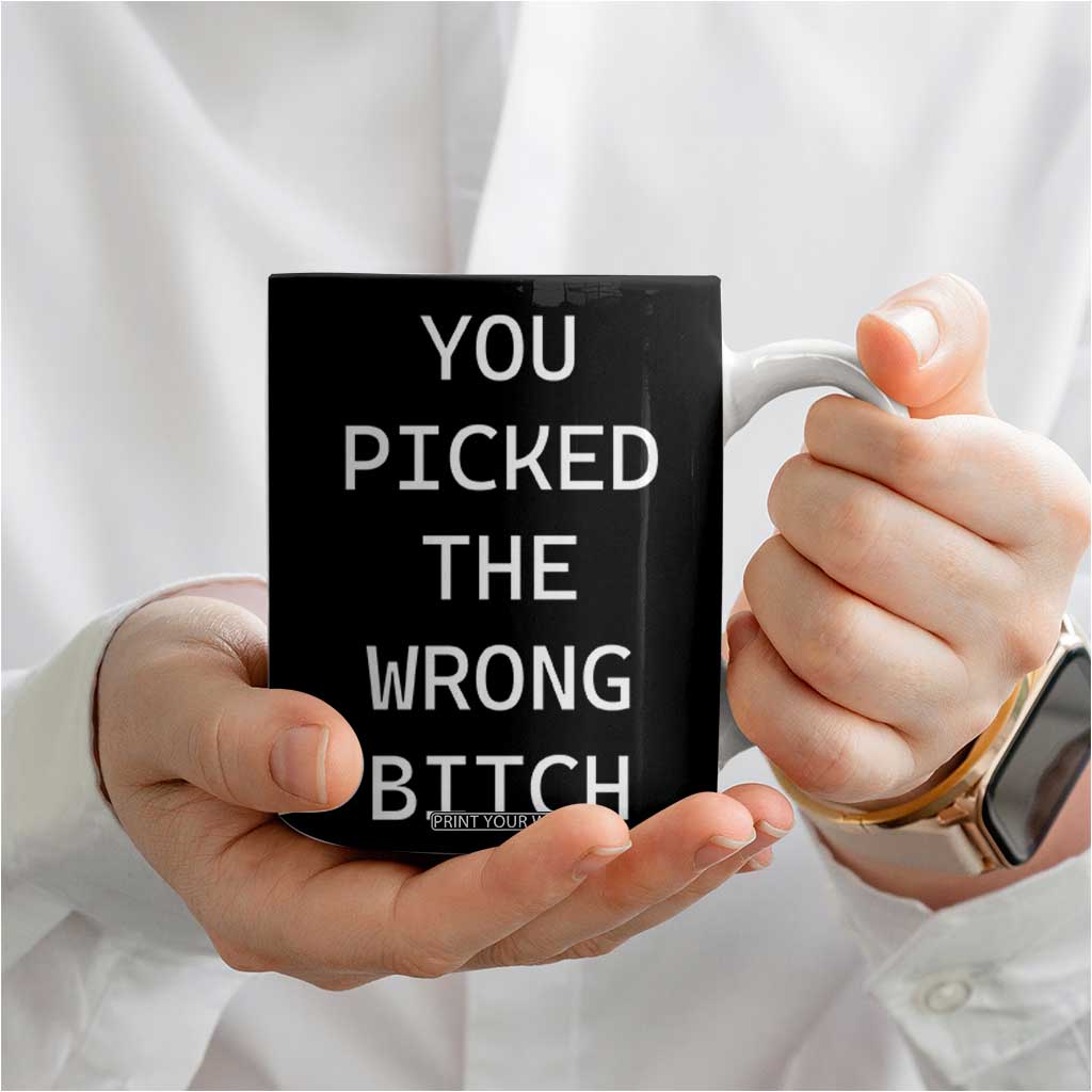 Funny Cancer Fighter Coffee Mug Middle Finger Duck Cancer You Picked The Wrong Bitch Chemo Patient Gift TB10 Print Your Wear