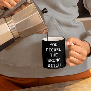 Funny Cancer Fighter Coffee Mug Middle Finger Duck Cancer You Picked The Wrong Bitch Chemo Patient Gift TB10 Print Your Wear