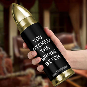 Funny Cancer Fighter Bullet Tumbler Middle Finger Duck Cancer You Picked The Wrong Bitch Chemo Patient Gift TB10 Print Your Wear
