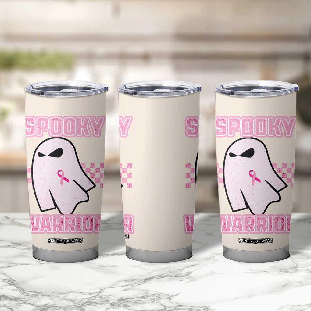 Breast Cancer Awareness Tumbler Cup Pink Ribbon Boojee Halloween Spooky Warriror TB10 Print Your Wear