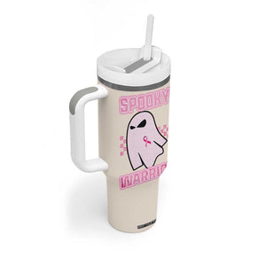 Breast Cancer Awareness Tumbler With Handle Pink Ribbon Boojee Halloween Spooky Warriror TB10 Print Your Wear