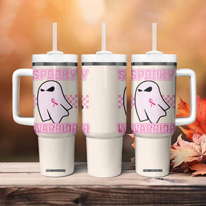 Breast Cancer Awareness Tumbler With Handle Pink Ribbon Boojee Halloween Spooky Warriror TB10 Print Your Wear